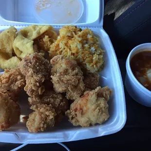 $5 !!!!!  I get the spicy sauce on the side to keep my left overs crispy! I can never eat all of it at once.