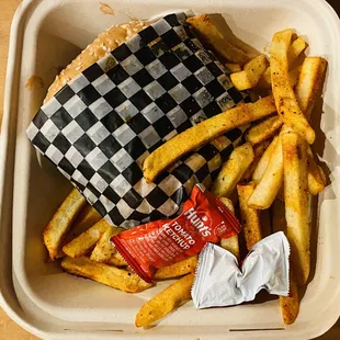 Lamb burger combo