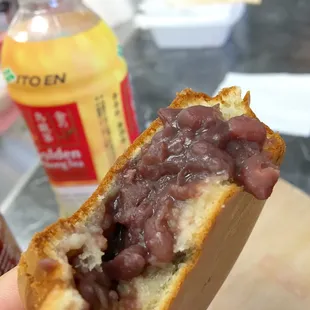 inside mini red bean cake