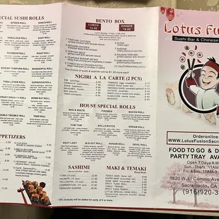 Full menu 2