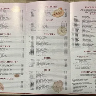 Full menu