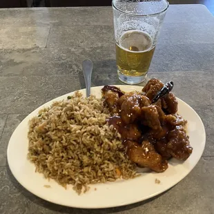 L12. General Chicken Lunch Special - With a Sapporo to wash it down. Really nice people, food taste great, clean and spacious dining room.