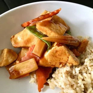 Vegan Bean Curd Szechuan Style with Brown Rice #VEGAN