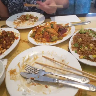 Great Chinese in the Dr. Phillips area! Vegetable fried rice, Tofu and Chinese Vegetables,  Kung Pou