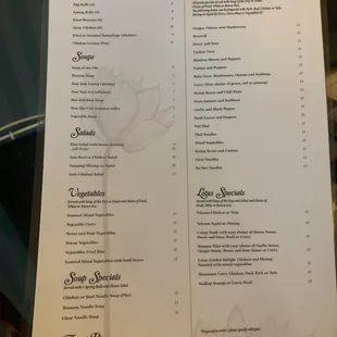 Awesome menu.