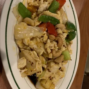 Cashew chicken.  Medium spicy.