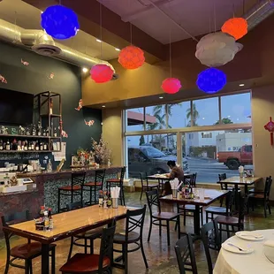 a view of the dining area