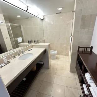 Bathroom. Complimentary reusable bottles on the right