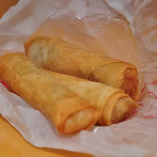 two vegetable spring rolls