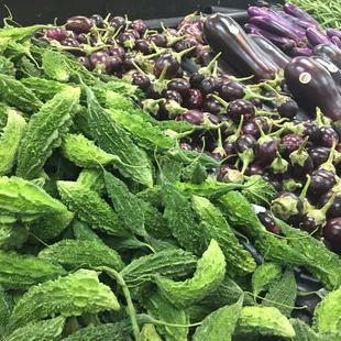 Bitter melon and eggplant.