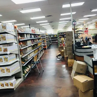 a wide aisle of goods