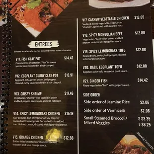 menu