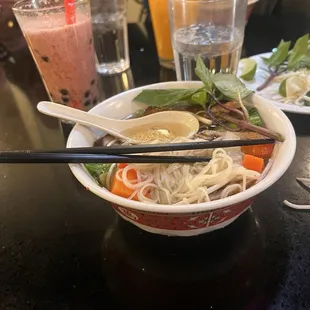 The Pho, and a vegan brownie for Dessert.