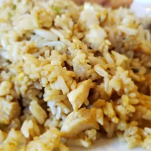The lunch chicken fried rice is bland