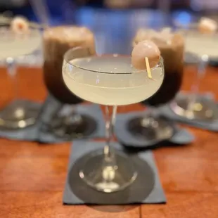 Lychee Martinis and Thai Coffees.
