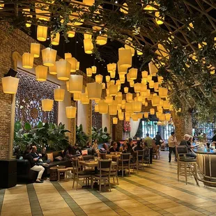Dinning area located by bar and entrance