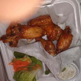 Wheres the chicken? This looks like baby chicks feet. So small, and the chicken was tough!!