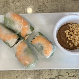 Shrimp Spring Rolls with Peanut Sauce