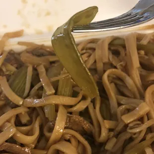 Beef lomein. It was so overcooked it was terrible.