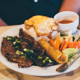 Grilled beef rice plate
 IG: @thephotographerfoodie