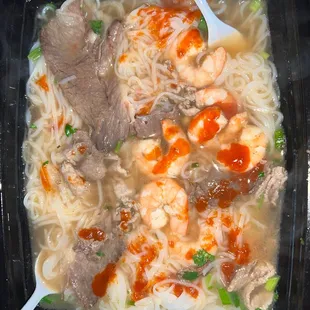 I added my own shrimp when I got home