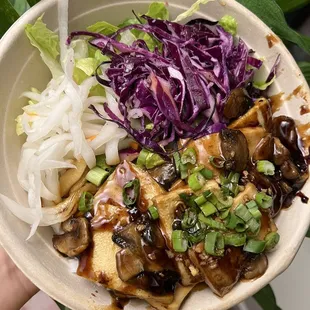 &quot;create your perfect bowl&quot; with tofu and teriyaki sauce