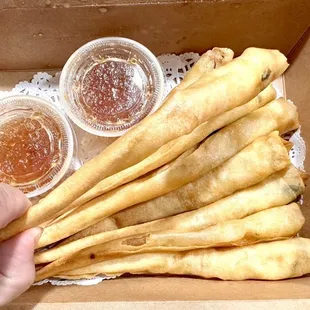 LADY FINGER  ( shrimp in herb marinade wrapped in wonton skin ) one of my favorite , delicious !