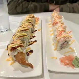 (LEFT) ultimate shrimp roll  (RIGHT) Ultimate Crab Roll