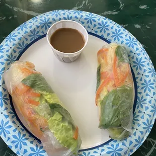 Food served on paper plates