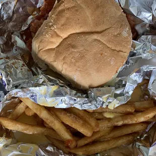 Ham BBQ with cheese fries