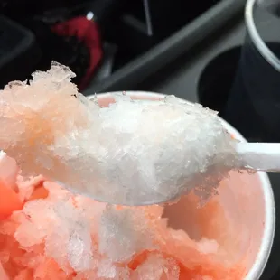 The top had barely any syrup, and a full cup of ice! Ugh , had to throw it away!