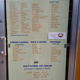 The menu board.