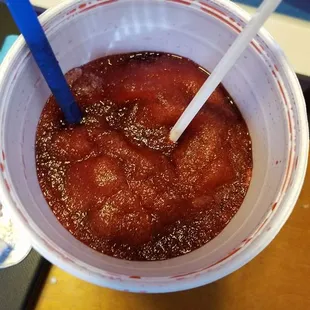 Plenty of juice in my black cherry snowball!!!