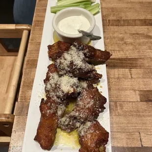 chicken wings and fried chicken, food