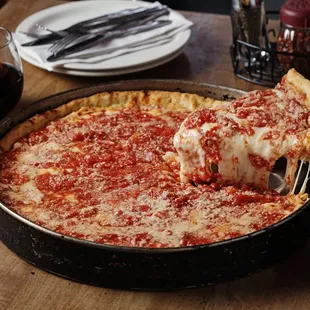 a deep dish pizza