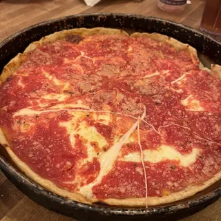 Heart-Shaped Cheese Deep Dish Pizza