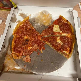 Heart-Shaped Pepperoni Deep Dish Pizza