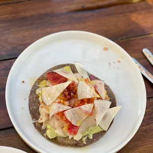 Hamachi tostada, this was INCREDIBLE.