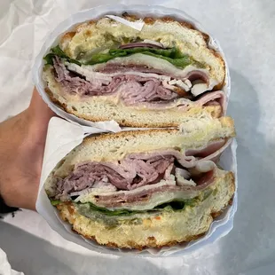Ultimate Club on Dutch crunch with everything , no tomatoes