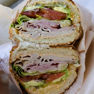 turkey and ham and avocado, etc.