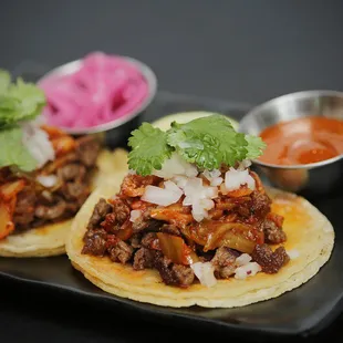 Kimchi steak taco