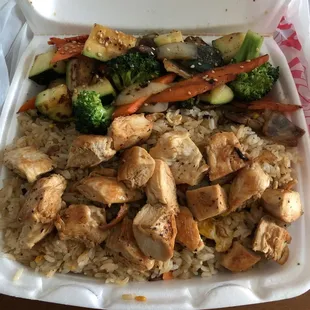 The chicken plate. Upgrade to fried rice.