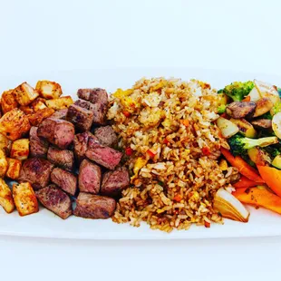 Combo hibachi NY steak &amp; chicken hibachi ,fried rice and hibachi vegetables