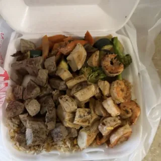 New York Steak, Chicken and Shrimp Hibachi