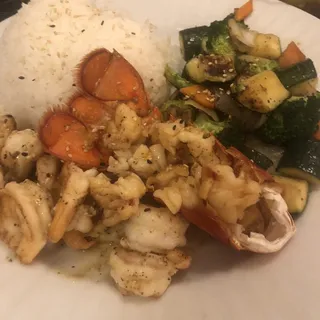 Lobster, Shrimp and Scallops Hibachi
