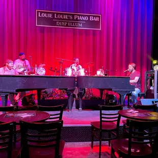 a band playing on stage