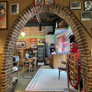 the entrance to the restaurant