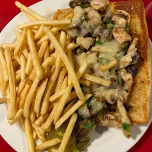 Chicken Philly and fries