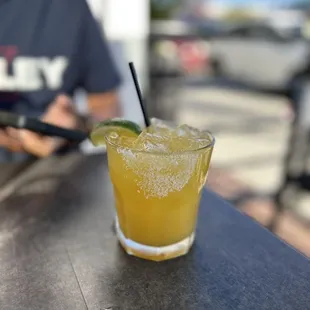 Mango margarita on the rocks. Cheers to Louie's on 2nd for their grand opening!