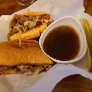 a sandwich and a pickle